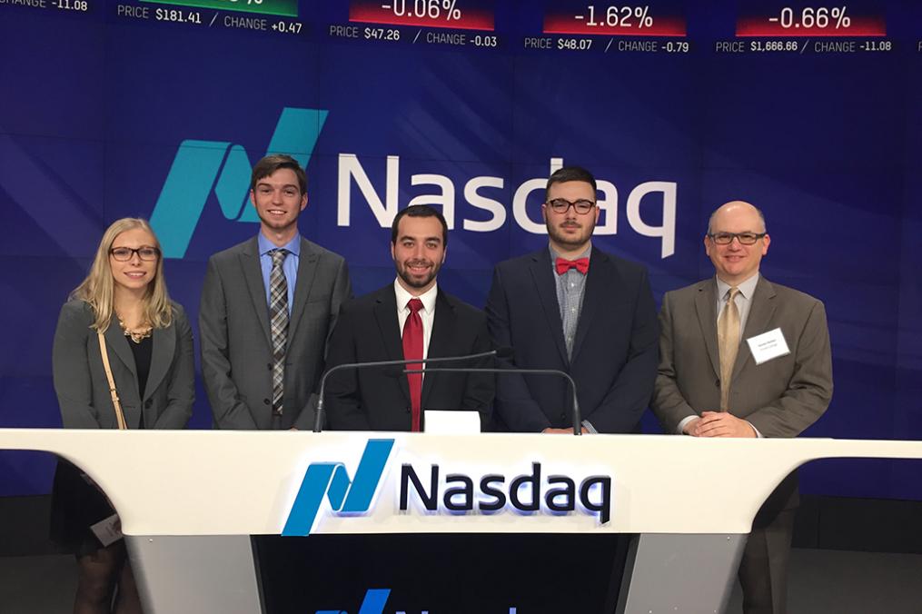 Keuka College representation when the opening bell was rung on the NASDAQ Stock Exchange