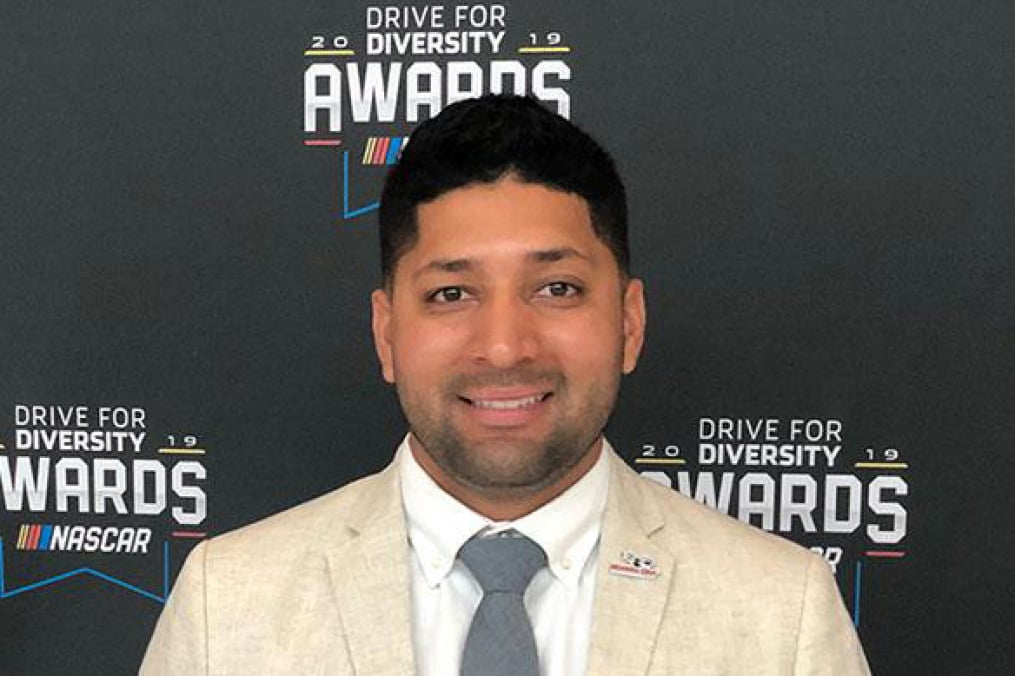 Jose Cervantes ’13 M’14 was honored by NASCAR at its 12th annual NASCAR Drive for Diversity Awards Ceremony, held at the NASCAR Hall of Fame in Charlotte, N.C.