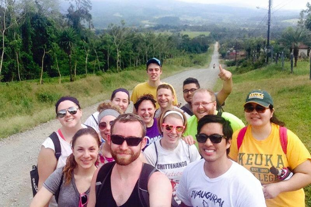 students posing together on alternative spring break