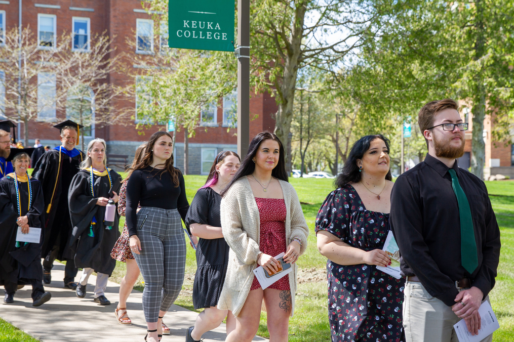 Students and faculty process to Norton Chapel for Honors Convocation ceremony