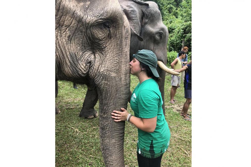 Sarah Honan '21 completed a summer Field Period® in Thailand. Her favorite part of the trip was hiking for elephants and getting to interact with them.