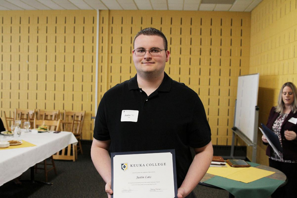 Justin Latz '19 was named Keuka College's Student Employee of the Year.