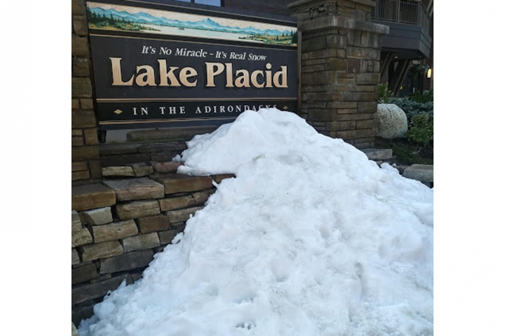 Olivia Ennist '20, visited Lake Placid as part of her Summer 2019 Field Period®. As the sign says, it's real snow...in July.