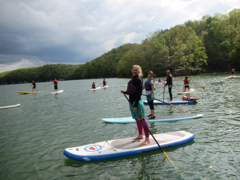 Meghan Roberts '08 has launched her own paddleboard business, Mountain Surf Paddle Sports.