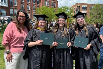 A true Keuka College family: L–R: Michelle Shirtz (Leadership), Taylor Lorenzen M’25 (Social Work), Tegan Shirtz ’25 (Criminology and Criminal Justice), and Theresa Shirtz ’24 M’25 (Occupational Therapy). 